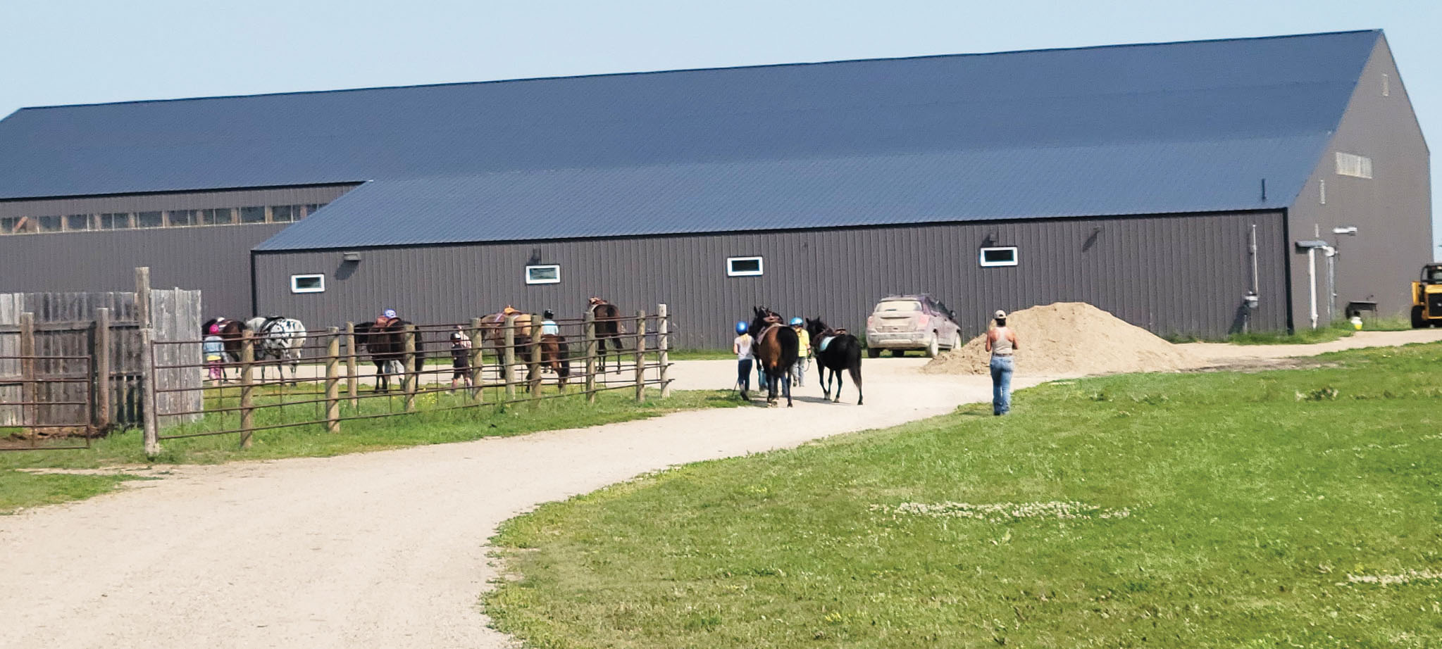 One of the highlights of her ranch is the large indoor arena that is used every day for lessons. <br />
